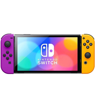 Nintendo Switch OLED Console 64GB Purple and Orange Joy Con (Pre-owned)