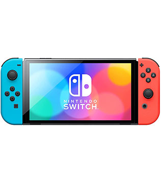 Nintendo Switch OLED Console 64GB Blue and Red Joy Con (Scratches, Pre-owned)